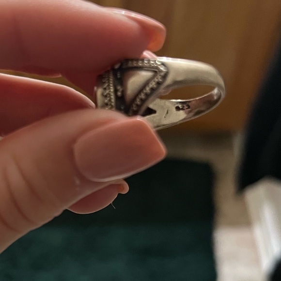 Sterling Silver Onyx 925 Size 7 ring - Picture 13 of 15